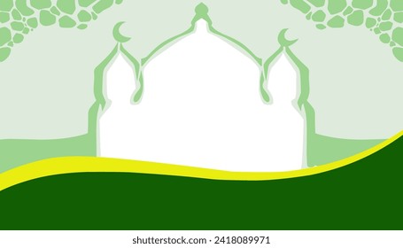 The background theme is Ramadan and Islamic holidays, with a picture of a green mosque door.