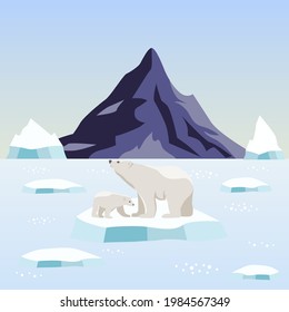 Background and the theme Save our Earth and polar image vector design illustration 