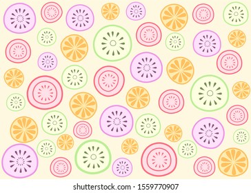 background with the theme of several circles that have different patterns