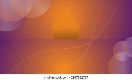 background themed like a sunset with a beautiful 3D touch in orange and purple