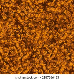Fondo con gruesas hojas de otoño. Fondo vectorial con follaje dorado grueso