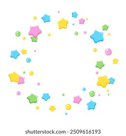 A background of thick, three-dimensional stars scattered