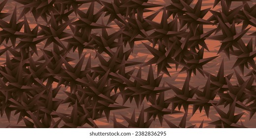 Background of thorns. Seamless texture of faceted needles. Vector illustration