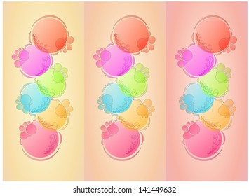 background with three color and bubbles with color water drops