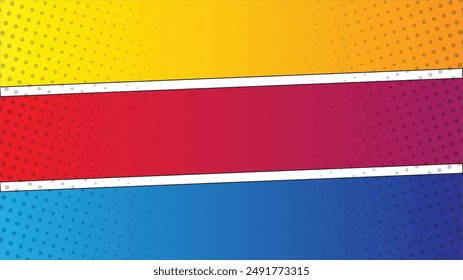 Fondo Tres cómics coloridos con diseño de fondo en estilo cómico