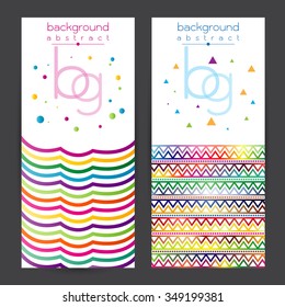 background Three concave curve Keelung many colors, orange, red, pink, green, purple, blue The geometric pattern Seamless vector and white texture
