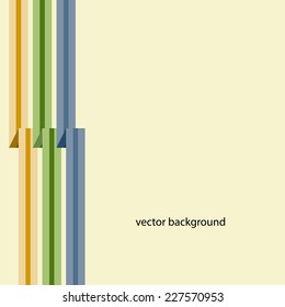 Background with three ribbons of different colors. Vector.