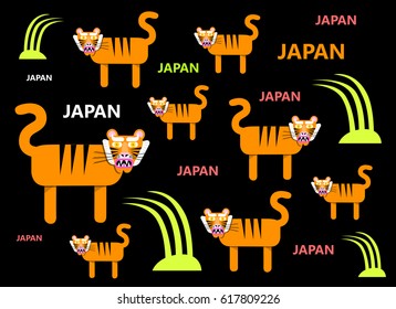 Background with a tiger in Japanese style.