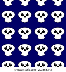 Background tile spooky Halloween cartoon skull tile