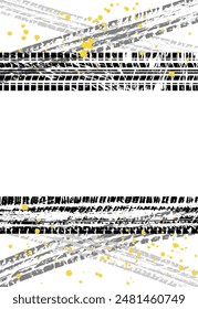 Background with tire wheel marks of cars. Vector illustration