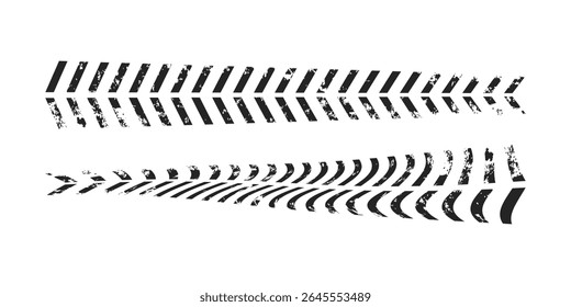 Background with tire wheel marks of cars. Vector illustration	
