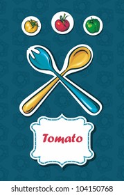 background with tomatoes and peppers. space for text