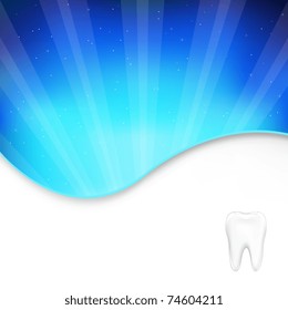 Background With Tooth And Beams, Vector Illustration