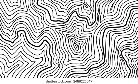 Hintergrund mit topographischen Konturen. Konturlinien-Design. Hintergrund des topographischen Kartenmusters. Abstrakter Wellenlinienhintergrund. Topographischer Konturenkartenhintergrund.