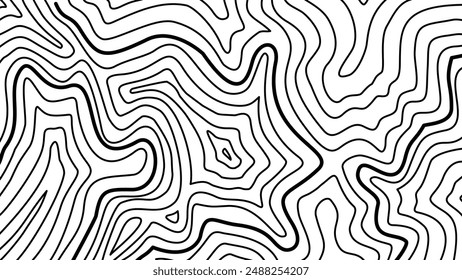 Fondo con contornos topográficos. Fondo de contorno. Fondo de patrón de mapa topográfico. Abstractas fondo de líneas onduladas. Fondo de mapa de contorno topográfico.