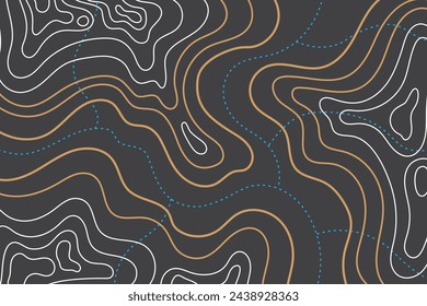 Background of the topographic map. Topographic map lines, contour background. Geographic abstract grid.