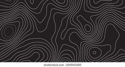 Fundo do mapa topográfico. Linhas do mapa topográfico, plano de fundo do contorno. Grade abstrata geográfica. Ilustração vetorial EPS 10.