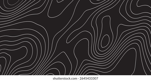 Fundo do mapa topográfico. Linhas do mapa topográfico, plano de fundo do contorno. Grade abstrata geográfica. Ilustração vetorial EPS 10.