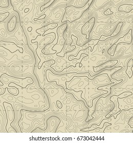 Antecedentes del mapa topográfico. Líneas de mapa topográfico, fondo de contorno. Cuadrícula geográfica, abstracto vectorial.