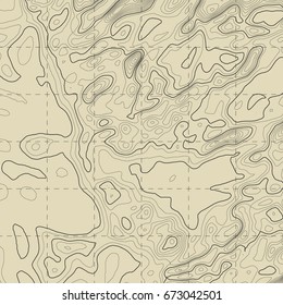 Background of the topographic map. Topographic map lines, contour background. Geographic grid, vector abstract.