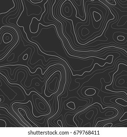 Background of the topographic map. Topographic map lines, contour background. Geographic grid, vector abstract.