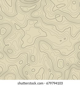 Background of the topographic map. Topographic map lines, contour background. Geographic grid, vector abstract.