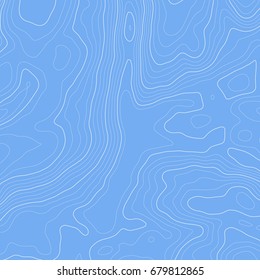Background of the topographic map. Topographic map lines, contour background. Geographic grid, vector abstract.