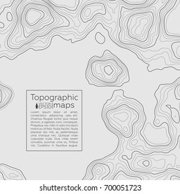 Background of the topographic map. Topographic map lines, contour background. Geographic grid, vector abstract.