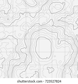 Background of the topographic map. Topographic map lines, contour background. Geographic grid, vector abstract.