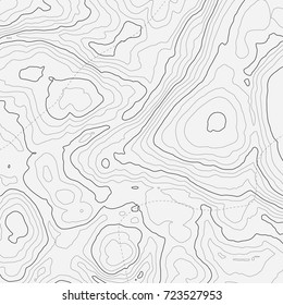 Background of the topographic map. Topographic map lines, contour background. Geographic grid, vector abstract.