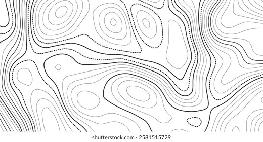 Background of the topographic map. Topo map with elevation. Geographic line mountain relief. Vector stock illustration
