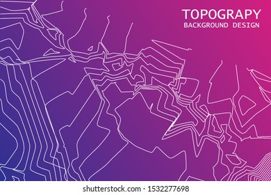 background of the topographic map. 	
Topography relief. Topographic map lines, contour background.Outline cartography landscape. Modern poster design. Trendy cover with wavy colorful lines