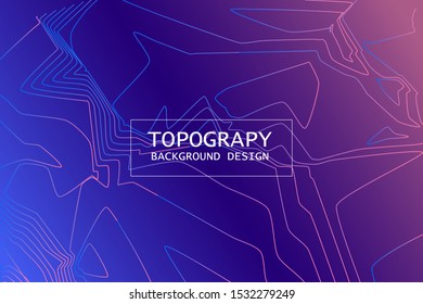 background of the topographic map. 	
Topography relief. Topographic map lines, contour background.Outline cartography landscape. Modern poster design. Trendy cover with wavy colorful lines
