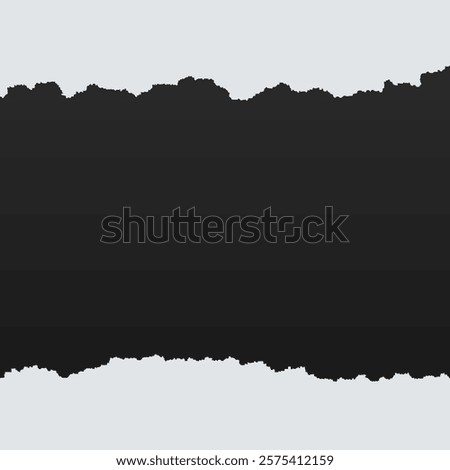 background of torn gray paper above and below and blank middle part