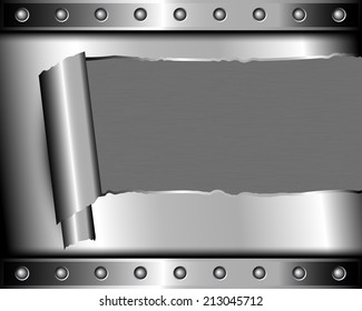 Background with torn metal and place for text