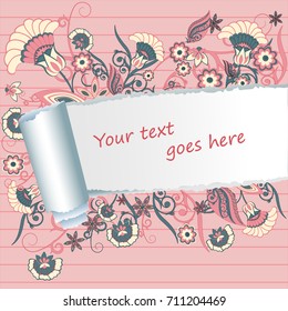 Background with torn net paper