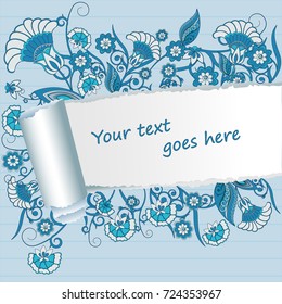 Background with torn net paper
