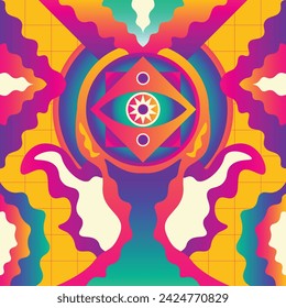 Background Tower Psychedelic Poster Art