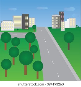 background with town street 