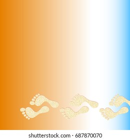 Background with traces of legs, vector illustration