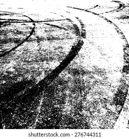 Background with traces of tires. Vector illustration.