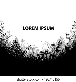 Background Tracing grass. Vector