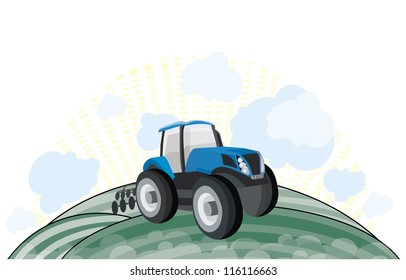 Background with tractor