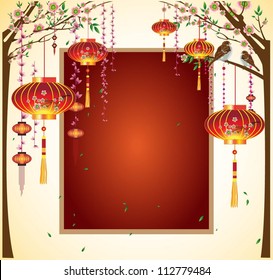 Background for traditional of Chinese Mid Autumn Festival or Lantern Festival