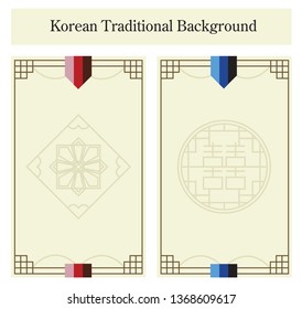 A background with traditional Korean patterns./ Vector background./ Pretty background. 