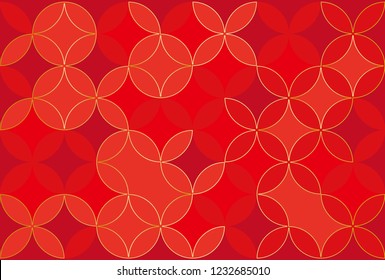Background of traditional pattern · shippo-tsunagi Illustration: red version.
