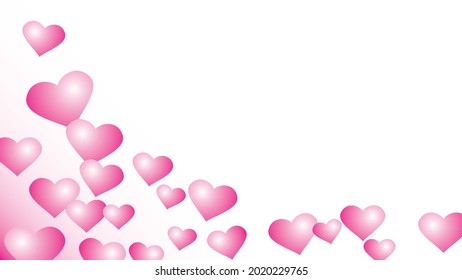 Background of translucent blurry hearts in pink colors. Illustration on Valentine's day