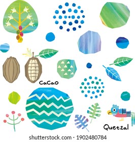 Background transparency.
Illustration material of jungle and cacao.
blue