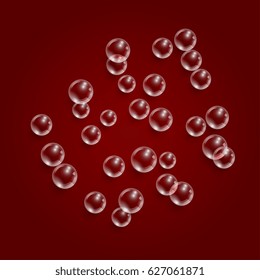 Background with transparent bubbles. Vector illustration