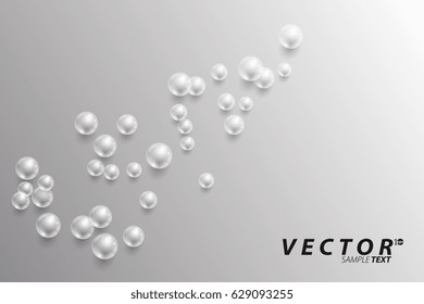 Background with transparent bubbles. Vector illustration